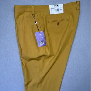 Tayion Collection Men's Classic-Fit Solid Suit Pants Gold/Tan 42x32 $135